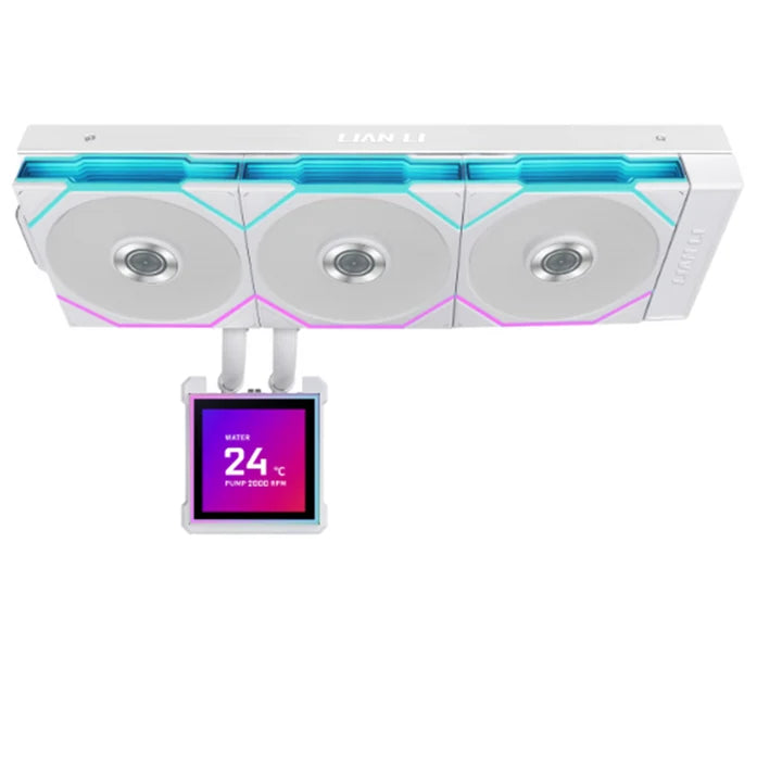 Tản nhiệt CPU chất lỏng All-in-One LIAN LI Hydro-Shift II LCD-S 360CL với quạt không dây CL, màn hình IPS LCD 3,4 inch - Trắng