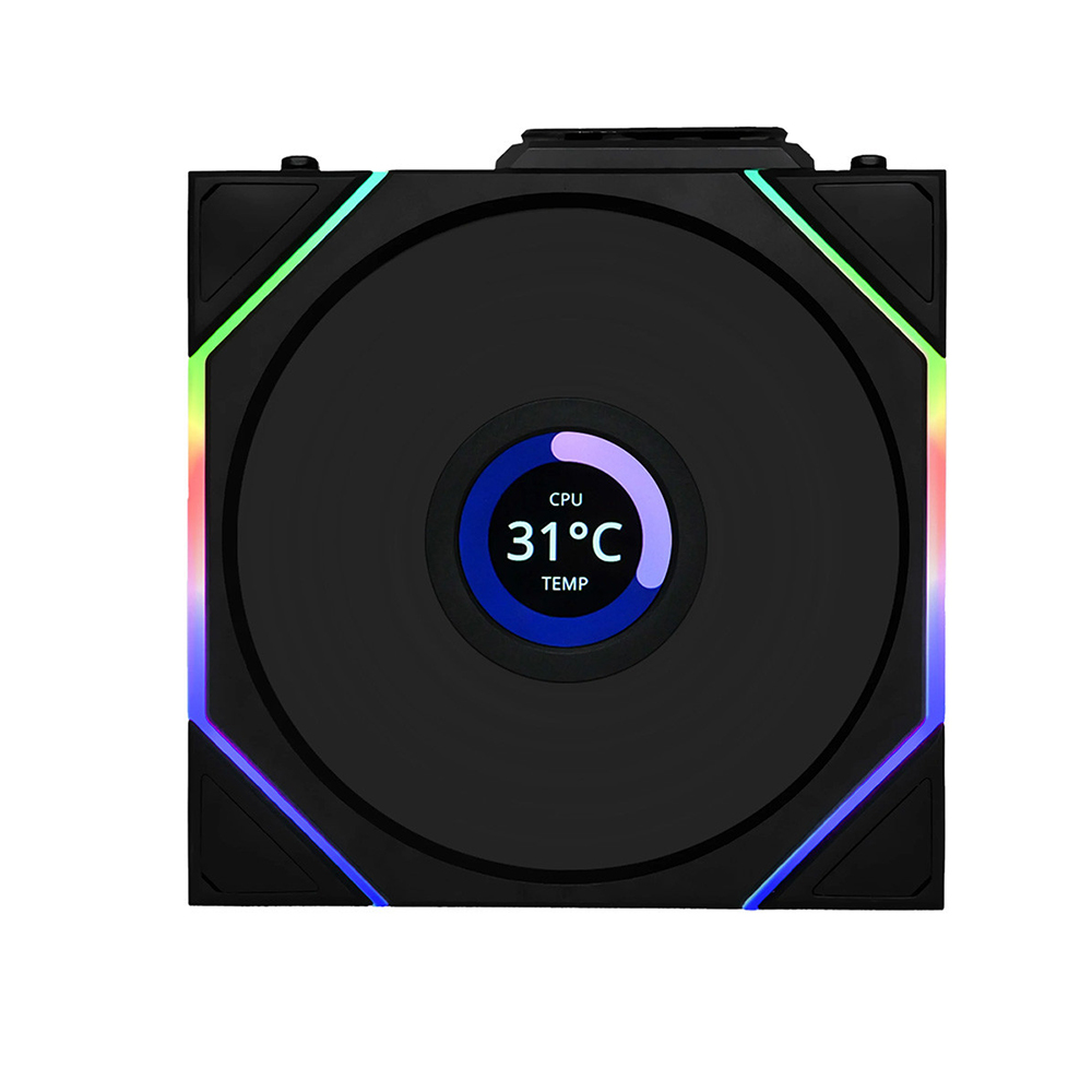 Ảnh minh họa Quạt tản nhiệt máy tính Lian Li TL LCD Wireless 120-3 Black - 12TLLCD1W3B 3