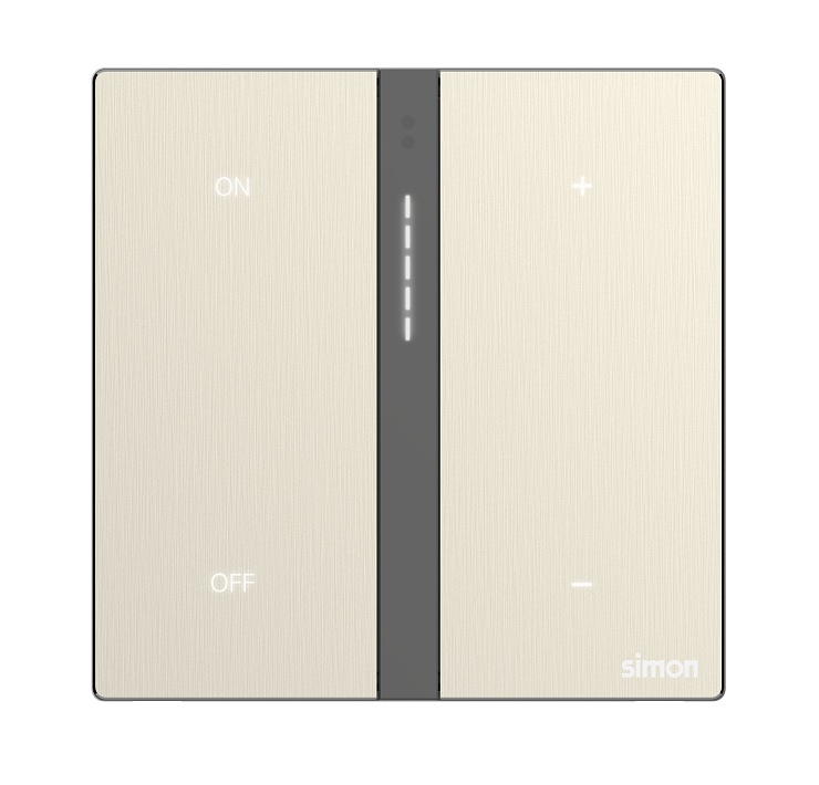 Module công tắc dimer đơn kết hợp 2 công tắc bối cảnh Simon M7 Smart 66E8017MTY-2C