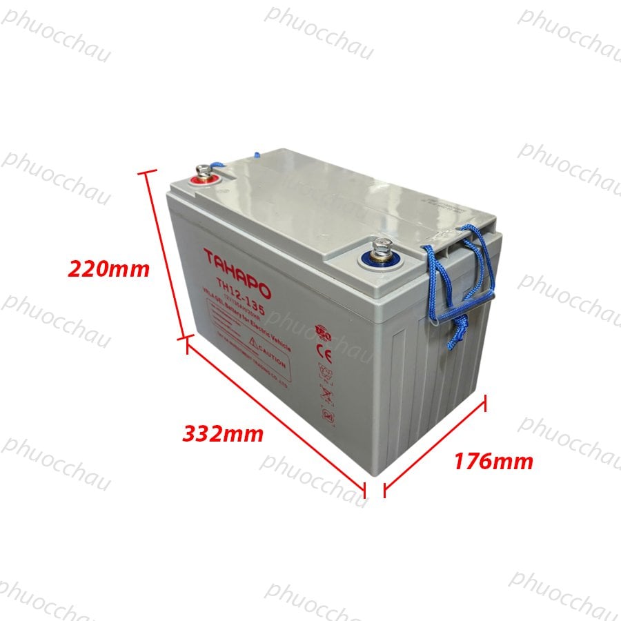 Ảnh minh họa Ắc Quy Tahapo TH12-135 12V-135Ah, ắc quy dùng cho xe điện, xe golf, xe chà sàn 1