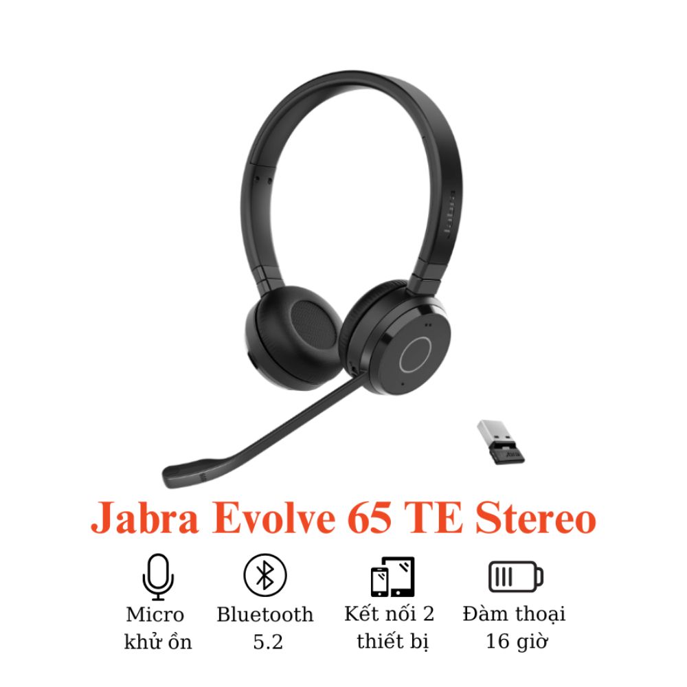Ảnh minh họa Tai nghe call center Jabra Evolve 65 TE Link 390a MS Stereo 3
