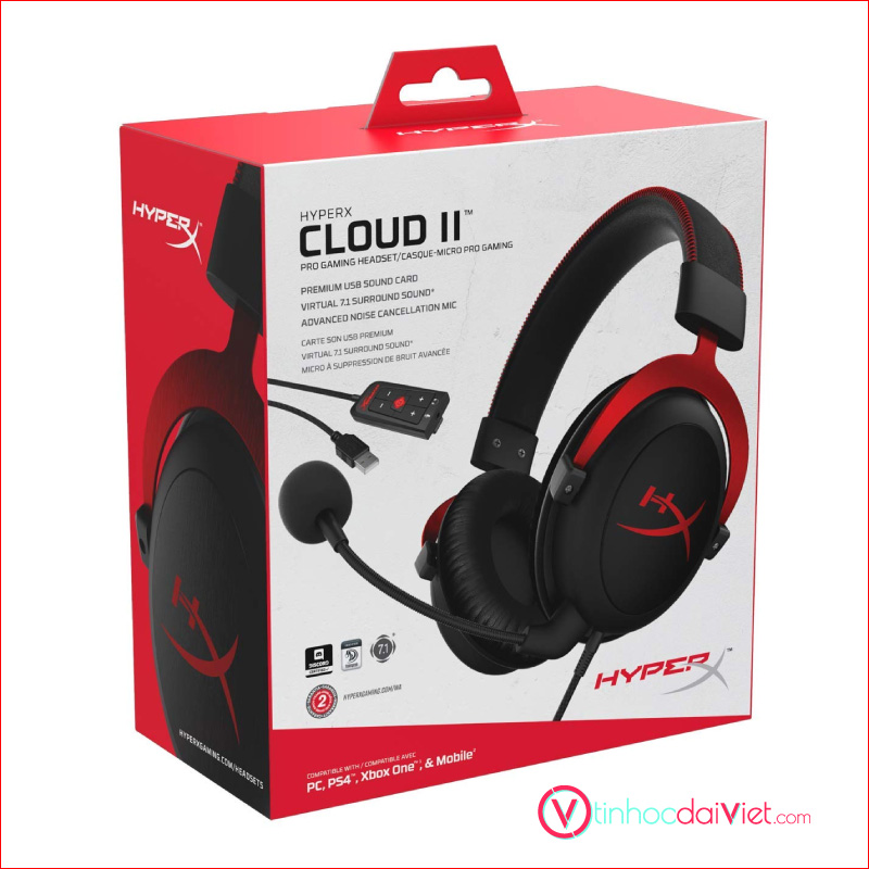 Ảnh minh họa Tai Nghe Kingston HyperX Cloud II (Jack 3.5 4 Chấu/ Mic Khử Ổn) 1