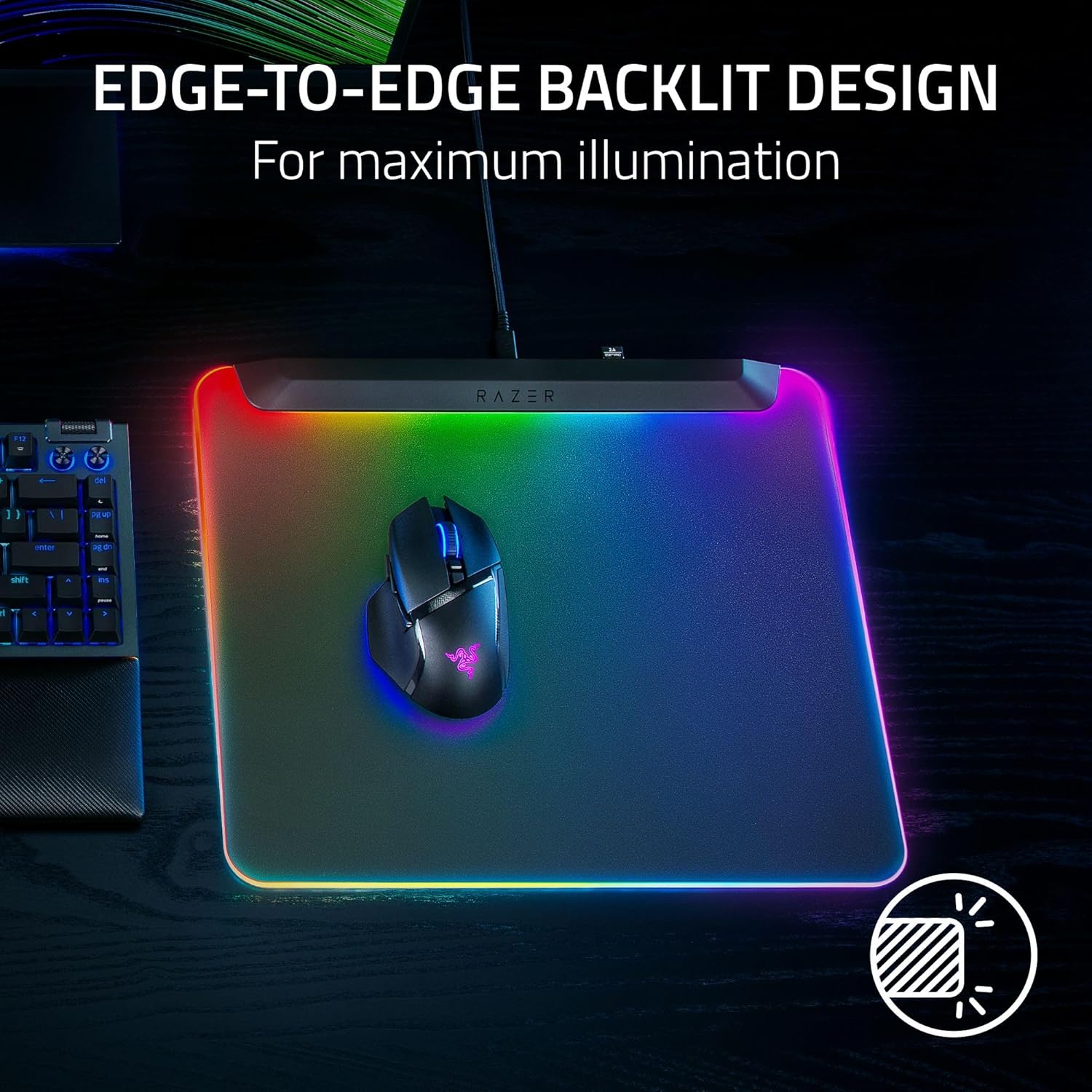Ảnh minh họa Tấm lót chuột Razer Firefly V2 Pro RGB – Chroma 15 vùng, Hub USB (Đen) 1
