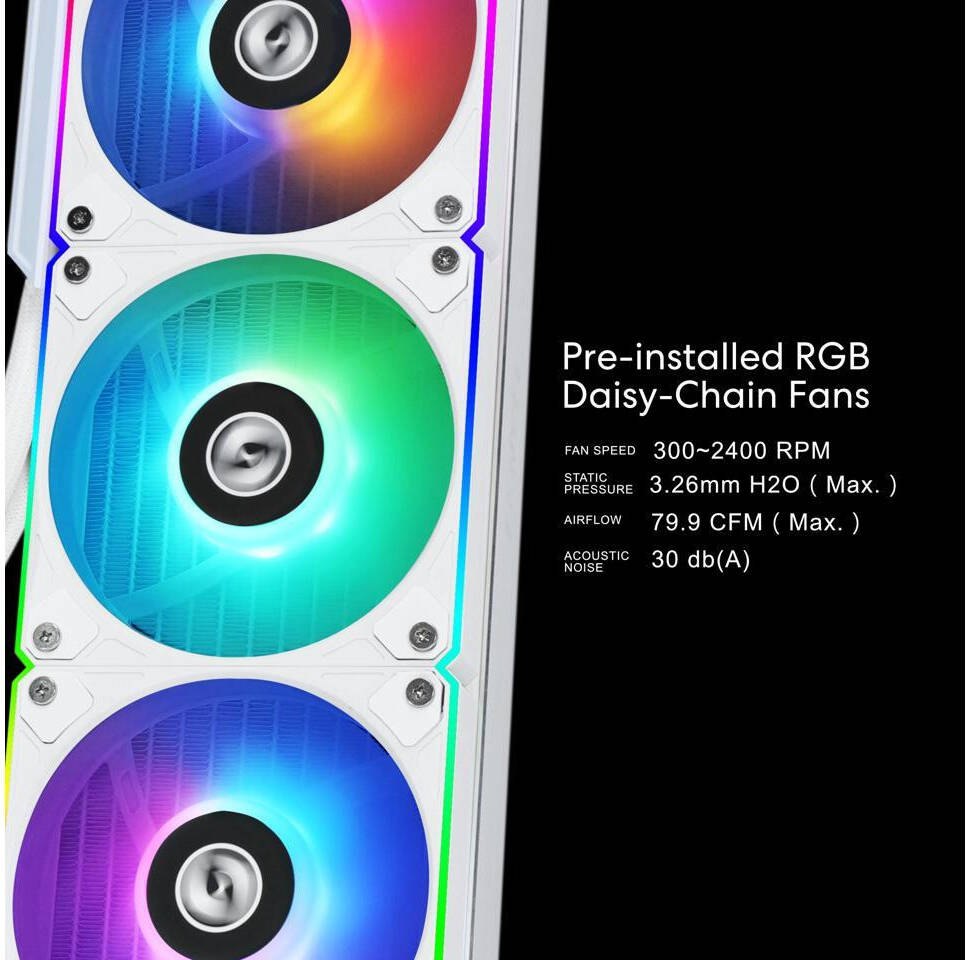 Ảnh minh họa Tản Nhiệt Nước Lian Li HydroShift LCD 360RGB fan White 1