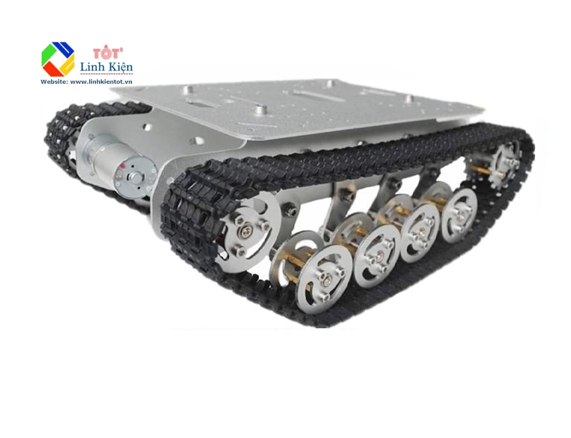 Ảnh minh họa Bộ khung robot xe tăng tank TS100 - Robot tăng bánh xích khung kim loại (nhôm) động cơ 12v 3