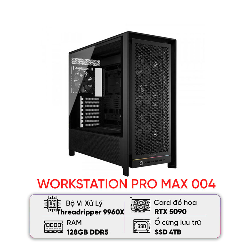 PC HACOM WORKSTATION PRO MAX 004 (Ryzen Threadripper 9960X / 4TB SSD / 128GB RAM / RTX 5090)