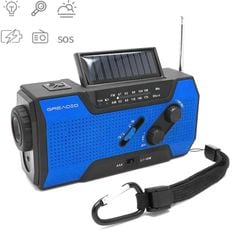  Tay quay đa năng Xanh Dương – Đèn pin LED, năng lượng mặt trời, FM/NOAA, SOS khẩn cấp 