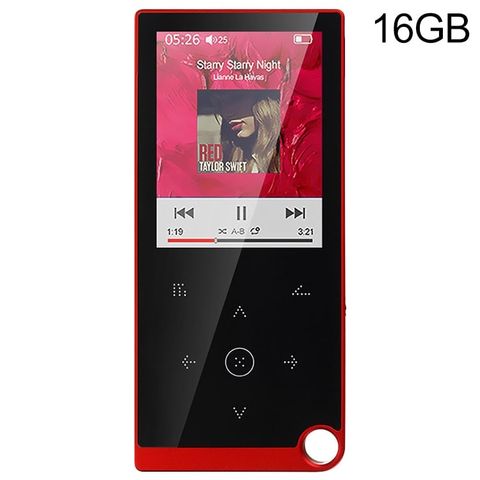 Nút cảm ứng E05 2.4 inch MP4/MP3 Player Đỏ – Hỗ trợ sách điện tử, đồng hồ báo thức, tắt hẹn giờ, dung lượng 16GB