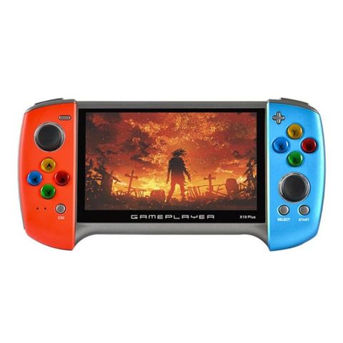 X19 Plus Red & Blue – Máy chơi game cầm tay 5,1 inch, 8GB, Hỗ trợ thẻ TF và Đầu ra AV
