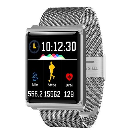 N98 Smart Watch Steel Silver – Màn hình 1.3 inch, IP67, Theo dõi sức khỏe đầy đủ