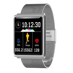  N98 Smart Watch Steel Silver – Màn hình 1.3 inch, IP67, Theo dõi sức khỏe đầy đủ 