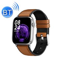  QY03 Smart Business Watch Silver Brown Belt – Đồng hồ thông minh IP68, đo oxy & nhịp tim 