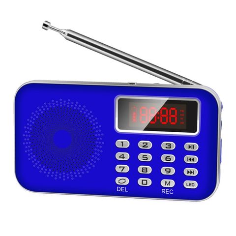 Y-619 FM/AM Mini Radio MP3 Xanh Dương – Nghe nhạc, bắt sóng radio, đa năng trong lòng bàn tay
