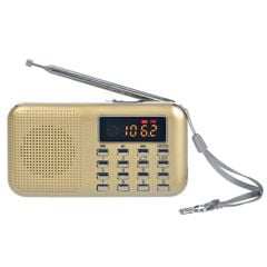  Loa Radio MP3 L-218AM Vàng - hỗ trợ USB/TF Card, đèn pin LED 