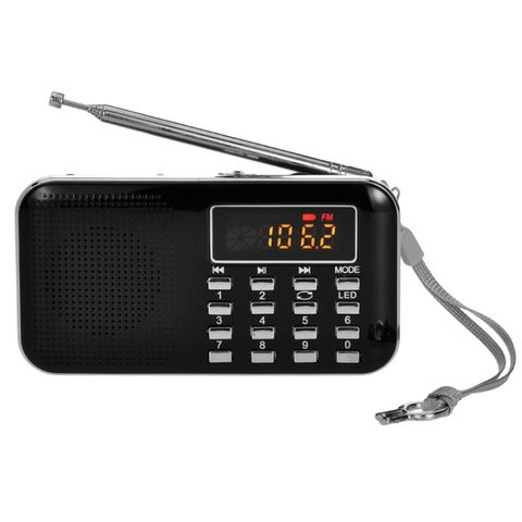 Loa Radio MP3 L-218AM Đen - hỗ trợ USB/TF Card, đèn pin LED