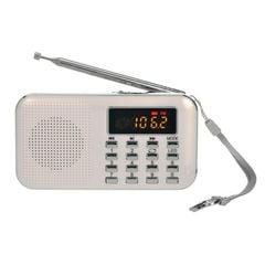  Loa Radio MP3 L-218AM Bạc - hỗ trợ USB/TF Card, đèn pin LED 