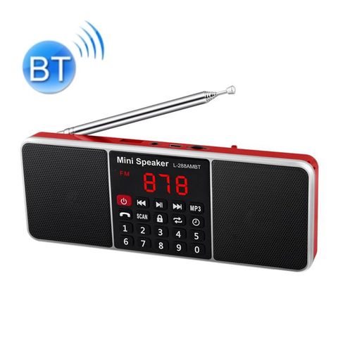 Loa Bluetooth L-288AM Đỏ – Loa kép đa năng, Radio, MP3, Màn hình LED