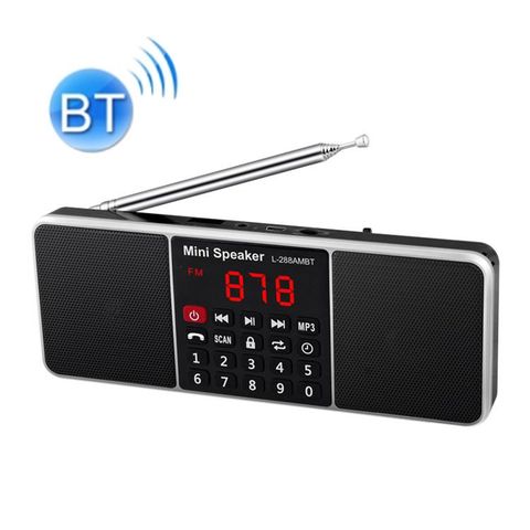 Loa Bluetooth L-288AM Đen – Loa kép đa năng, Radio, MP3, Màn hình LED