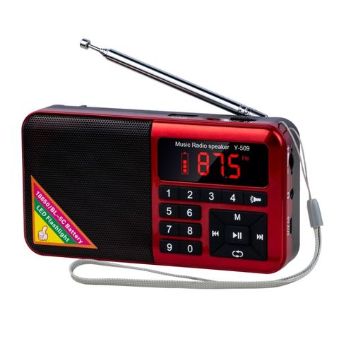 Card Bluetooth Radio Kỹ thuật số FM Y-509FM Đỏ – Nhỏ gọn, đa chức năng