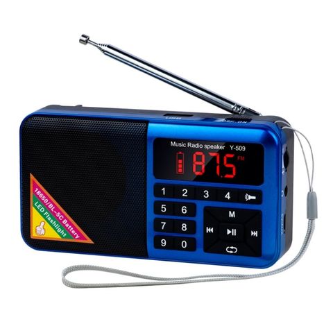 Card Bluetooth Radio Kỹ thuật số FM Y-509FM Xanh Dương – Nhỏ gọn, đa chức năng