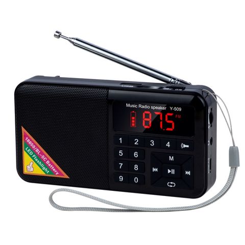 Card Bluetooth Radio Kỹ thuật số FM Y-509FM Đen – Nhỏ gọn, đa chức năng