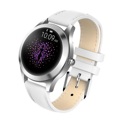 Loaniy KW10 Leather White – Màn hình TFT 1.04 inch, Theo dõi nhịp tim & giấc ngủ, Chống nước IP68