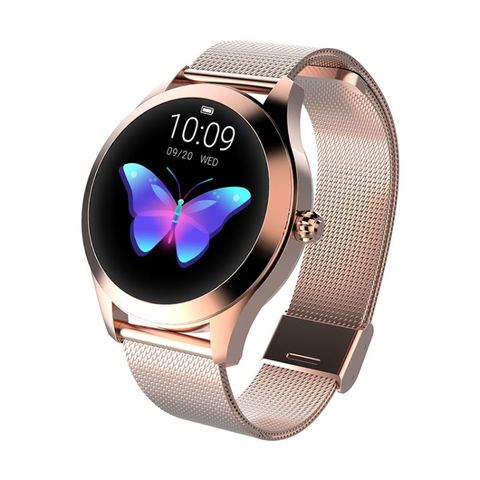 Loaniy KW10 Steel Gold  – Màn hình TFT 1.04 inch, Theo dõi nhịp tim & giấc ngủ, Chống nước IP68