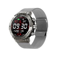  Đồng hồ thông minh K28H 1.32 inch Silver Steel – Theo dõi nhịp tim, huyết áp, oxy máu, gọi Bluetooth 