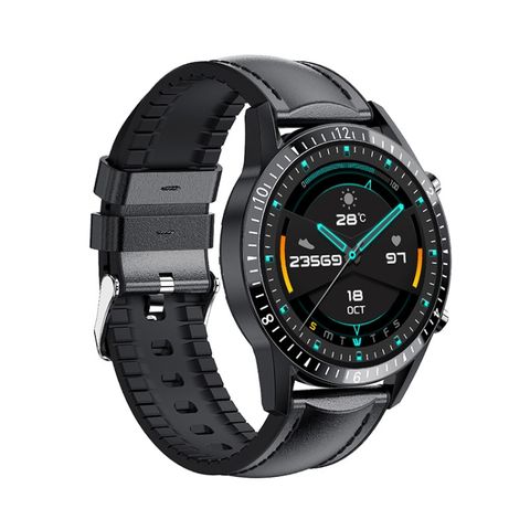 Đồng hồ thông minh I9 Black Leather – Màn hình 1.3 inch, đo nhịp tim/huyết áp/oxy máu