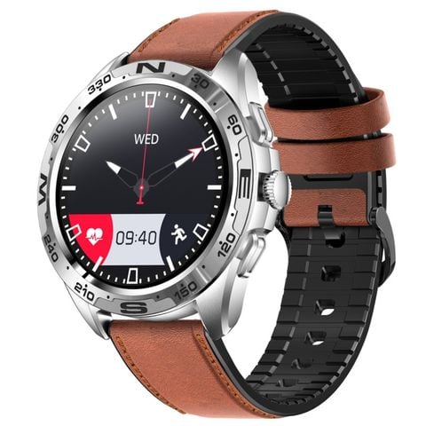 Đồng hồ thông minh I32 1.32 inch Brown Silicone – TFT Full Touch, Gọi Bluetooth, Theo dõi sức khỏe