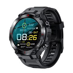  Đồng hồ thông minh K37 Black – Màn hình 1,32” IPS, Theo dõi nhịp tim & Định vị GPS 