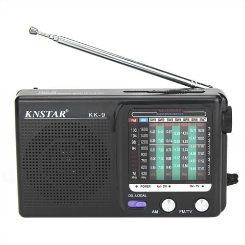 BAIJIALI KK9 Đen – Radio Retro Đa chức năng Full-band, Nhỏ gọn và Bền bỉ