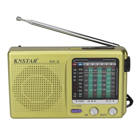 BAIJIALI KK9 Vàng – Radio Retro Đa chức năng Full-band, Nhỏ gọn và Bền bỉ