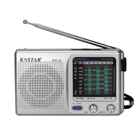 BAIJIALI KK9 Xám – Radio Retro Đa chức năng Full-band, Nhỏ gọn và Bền bỉ