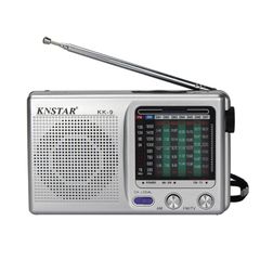  BAIJIALI KK9 Xám – Radio Retro Đa chức năng Full-band, Nhỏ gọn và Bền bỉ 