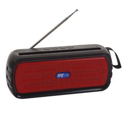  BAIJIALI SY-918 Đỏ – Đài phát thanh khẩn cấp năng lượng mặt trời, loa lớn, LED, đọc USB/Thẻ U 
