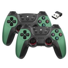  Bộ điều khiển không dây KM-029 2.4G Xanh Lá – Một cho hai đôi, hỗ trợ PC / Linux / Android / TV Box 