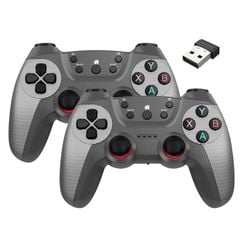  Bộ điều khiển không dây KM-029 2.4G Xám – Một cho hai đôi, hỗ trợ PC / Linux / Android / TV Box 