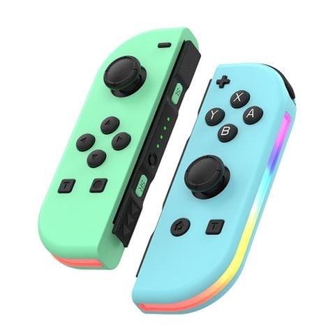 Tay cầm chơi game JOY-02 RGB Xanh Xanh - Body Feel Bluetooth Gamepad cho Nintendo Switch