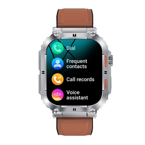 K57 Pro Silver Leather – Smartwatch chống nước, dây da sang trọng, Bluetooth call
