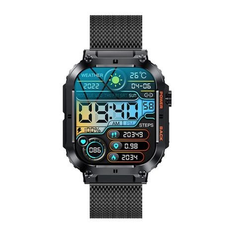 K57 Pro Black Steel – Đồng hồ thông minh thép đen, nghe gọi và phát nhạc Bluetooth
