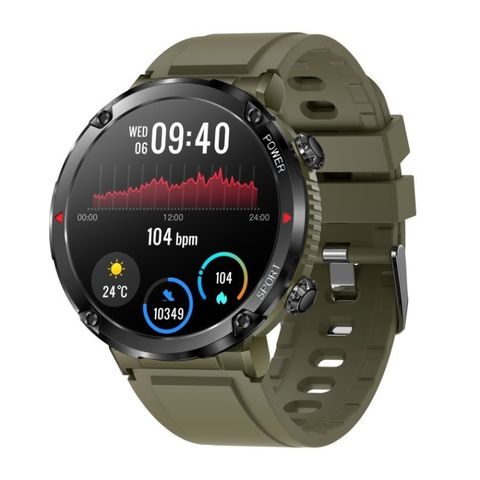 T30 Green– Đồng hồ Bluetooth ngoài trời 1,6 inch, IP67, Theo dõi sức khỏe / Cuộc gọi Bluetooth