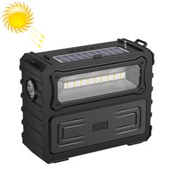  DV-690 Đen – Loa Bluetooth năng lượng mặt trời, đèn LED kép cực sáng, FM, TF/USB 