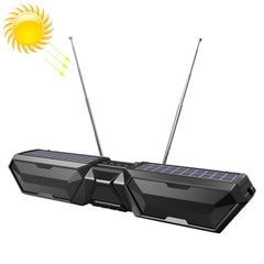  Loa Bluetooth DV-880 Đen – Năng lượng mặt trời, FM, loa đôi 5W 