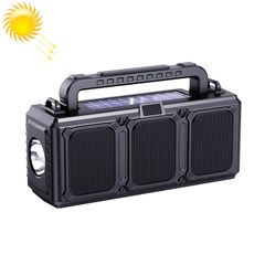  DV-860 Đen – Loa Bluetooth kiêm đèn pin năng lượng mặt trời, FM & thẻ nhớ 