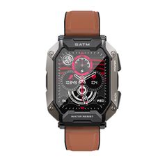  C20Plus Brown Leather – Đồng hồ thông minh gọi điện Bluetooth, chống nước 1.81 inch 