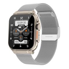  Đồng hồ thông minh A70 1.96 inch Silver Steel – Gọi Bluetooth, IP68, pin 600mAh 