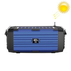  Loa Bluetooth LED BDL-187 Xanh – Di động, pin năng lượng mặt trời, FM 
