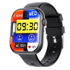  F70 Black Silicone – Smartwatch 2,1 inch, SOS & Theo dõi sức khỏe toàn diện 