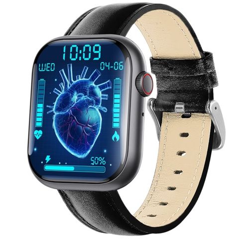 F70 Black Leather – Đồng hồ 2,1 inch, Nhịp tim, huyết áp, giấc ngủ & Chế độ thể thao